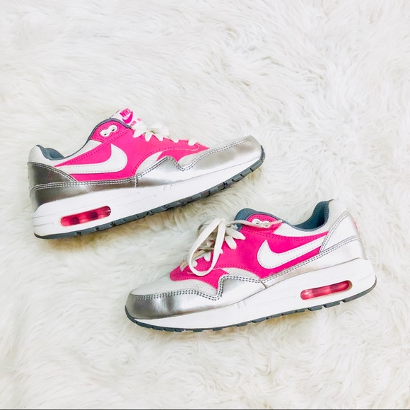 Nike Shoes - Nike pink & chrome air max shoes